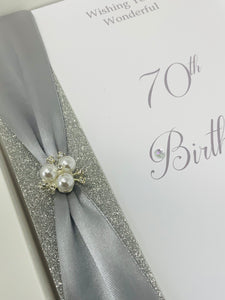 70th Birthday Card - Personalised Luxury Greeting Card