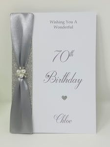 70th Birthday Card - Personalised Luxury Greeting Card