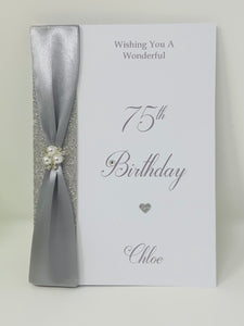 75th Birthday Card - Personalised Luxury Greeting Card
