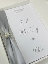 Load image into Gallery viewer, 75th Birthday Card - Personalised Luxury Greeting Card
