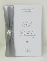 Load image into Gallery viewer, 80th Birthday Card - Personalised Luxury Greeting Card
