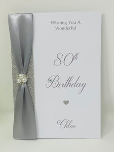 80th Birthday Card - Personalised Luxury Greeting Card