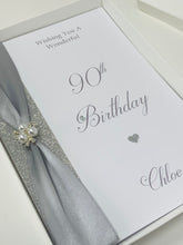 Load image into Gallery viewer, 90th Birthday Card - Personalised Luxury Greeting Card
