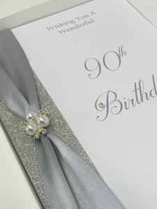 90th Birthday Card - Personalised Luxury Greeting Card