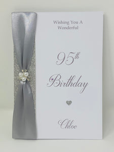 95th Birthday Card - Personalised Luxury Greeting Card