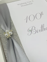 Load image into Gallery viewer, 100th Birthday Card - Personalised Luxury Greeting Card

