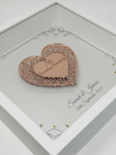 Load image into Gallery viewer, 7th Copper 7 Years Wedding Anniversary Frame - Intricate Mirror Heart
