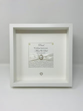 Load image into Gallery viewer, 30th Pearl 30 Years Wedding Anniversary Ribbon Frame - Pebble
