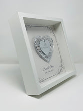 Load image into Gallery viewer, 4th 4 Year Linen Wedding Anniversary Frame - Intricate Mirror Heart
