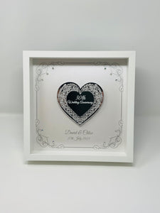 30th Pearl 30 Years Wedding Anniversary Frame - Intricate Mirror Heart
