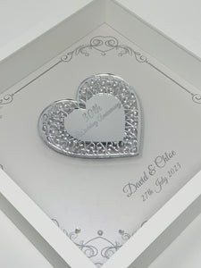 30th Pearl 30 Years Wedding Anniversary Frame - Intricate Mirror Heart