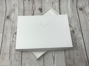 2nd Anniversary Card - Cotton 2 Year Second Wedding Anniversary Luxury Greeting Card Personalised - Sweeping Heart